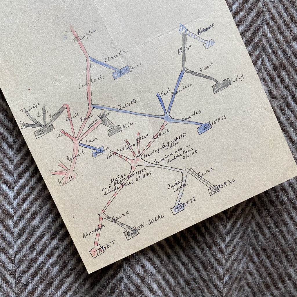 Croquis généalogique de la famille Weill en Alsace