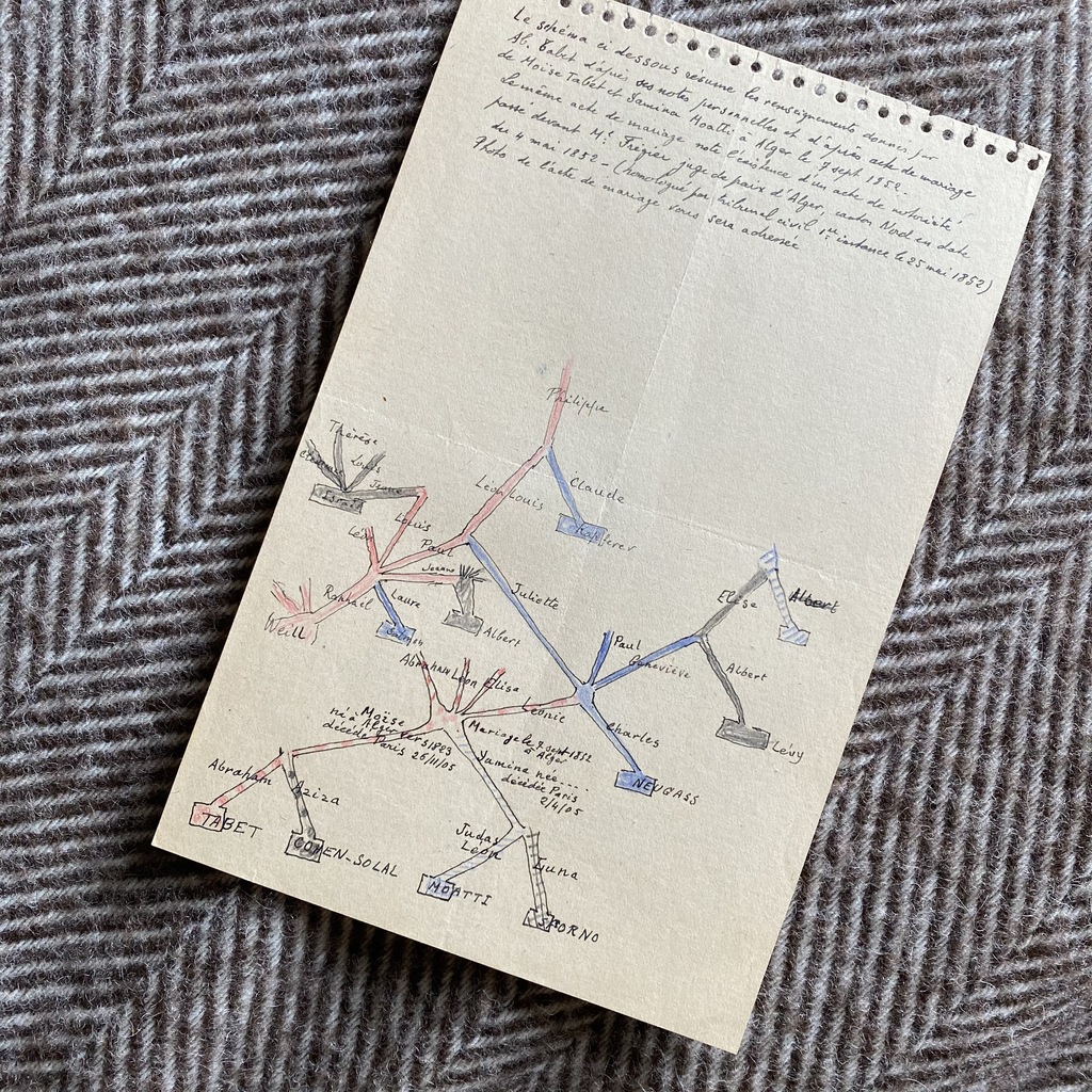 Croquis généalogique de la famille Weill en Alsace