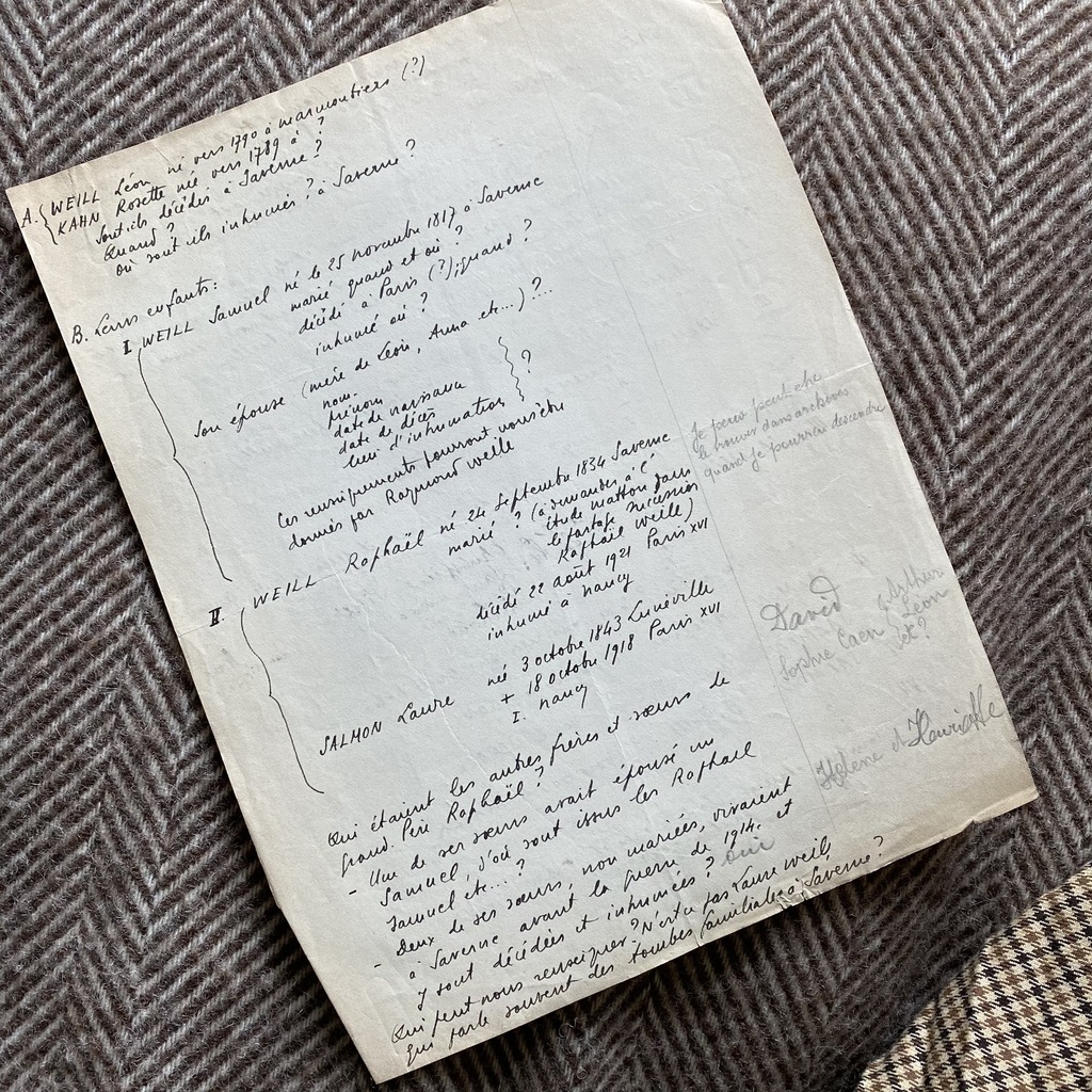 Recherches généalogiques de la famille Weill