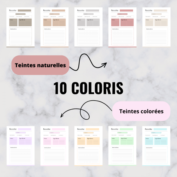 Fiche recette à imprimer – 10 coloris – Image 3