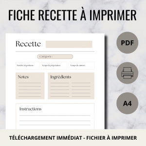 Fiche recette à imprimer – 10 coloris
