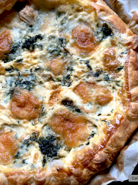 Tarte salée chèvre épinards