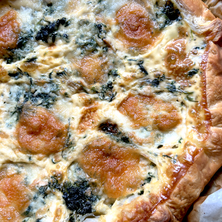 Tarte salée chèvre épinards