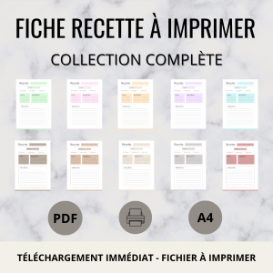 Pack 10 fiches recettes - Collection complète (à imprimer)