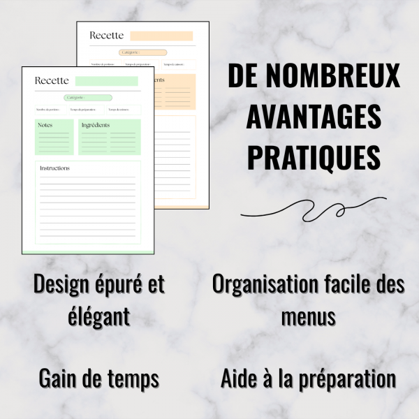 Pack 5 fiches recettes - Teintes naturelles (à imprimer) – Image 5